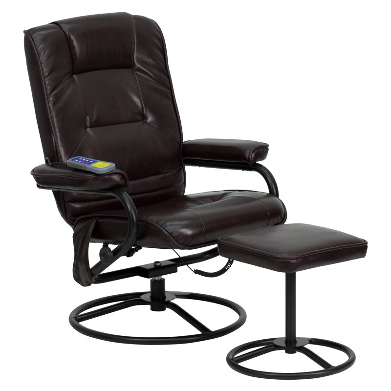 Red Barrel Studio® Reclining Heated Massage Chair with Ottoman